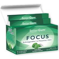 Focus Gum (Ashwagandha + L-Theanine + Vitamin B12), 60 Pieces, BetterGum