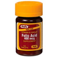 Folic Acid 400 mcg, 100 Tablets, Watson Rugby
