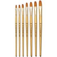 Fuji Kolinsky Sable Nail Brush (Long Flat Hair Wood Handle) # 14