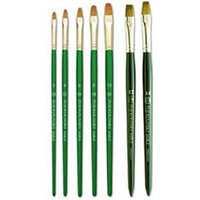 Fuji Kolinsky Sable Nail Brush (Short Flat Hair Wood Handle) # 6