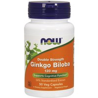 Ginkgo Biloba 120 mg, Standardized Extract, 50 Vegetarian Capsules, NOW Foods