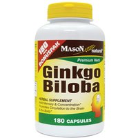 Ginkgo Biloba, Value Size, 180 Capsules, Mason Natural