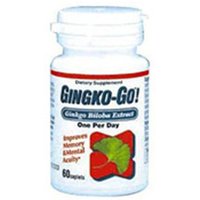 Ginkgo-Go! Ginkgo Biloba Extract 120mg 60 caplets, Wakunaga Kyolic