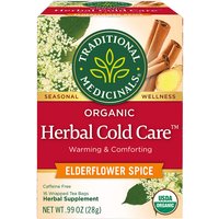 Organic Herbal Cold Care Tea, 16 Tea Bags, Traditional Medicinals Teas