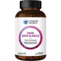 Hair, Skin & Nails Formula, Value Size, 240 Coated Caplets, Vitamin World