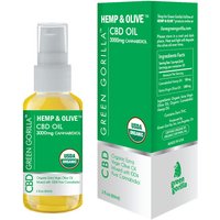 Hemp & Olive Pure CBD Oil 3000 mg, Unflavored, 2 oz, Green Gorilla