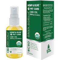 Hemp & Olive Pure CBD Oil for Pets 3000 mg, 2 oz, Green Gorilla