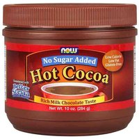 Hot Cocoa Sweetened with Better Stevia, No Sugar Added, 10 oz, NOW Foods