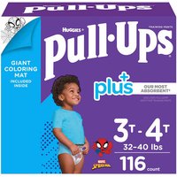 Huggies Pull-Ups Plus Training Pants For Boys, Size 3T-4T, 116 Count