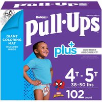 Huggies Pull-Ups Plus Training Pants For Boys, Size 4T-5T, 102 Count