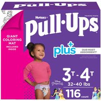Huggies Pull-Ups Plus Training Pants For Girls, Size 3T-4T, 116 Count