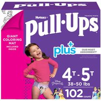 Huggies Pull-Ups Plus Training Pants For Girls, Size 4T-5T, 102 Count