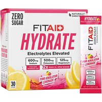 Hydrate Electrolytes Elevated Drink Mix - Pink Himalayan Lemonade, 30 Sticks, Fitaid