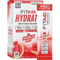 Hydrate Electrolytes Elevated Drink Mix - Watermelon Wave, 14 Sticks, Fitaid