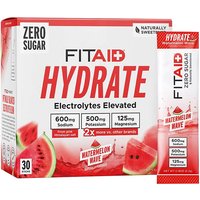 Hydrate Electrolytes Elevated Drink Mix - Watermelon Wave, 30 Sticks, Fitaid