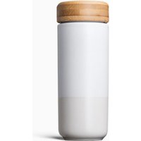 Insulated Ceramic Mug with Bamboo Lid, Pearl, 12 oz, Soma