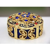 Jewel Case Gilt Jewelry Gift Box with Fine Crystals
