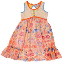 Jona Michelle Girls Sundress, Orange Floral