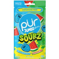 Jumbo Sourz Gum - Blue Raspberry & Watermelon, 20 Pieces, PUR