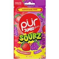 Jumbo Sourz Gum - Strawberry & Grape, 20 Pieces, PUR