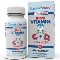Kids Vitamin C + D Clean Melts, 90 Instant Dissolve Tablets, Superior Source
