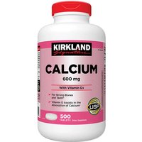 Kirkland Signature Calcium 600 mg + D3, Calcium Plus Vitamin D, 500 Tablets