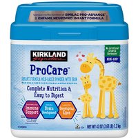 Kirkland Signature ProCare with Dual HMOs, Infant Formula Milk-Based Powder with Iron, 0-12 Months, 42 oz (2.63 lb)