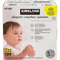 Kirkland Signature Baby Diapers, Size 3, 222 Count