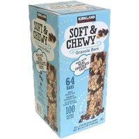 Kirkland Signature Soft & Chewy Granola Bars with Chocolate Chip, 64 Bars (54.4 oz)