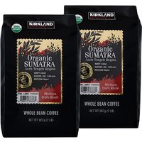 Kirkland Signature Organic Sumatra Whole Bean Coffee, 2 lb x 2 Pack