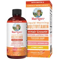Liquid Morning Multivitamin + Hair Growth, Peach Mango, 15.22 oz (450 ml), MaryRuths