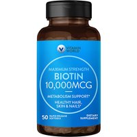 Maximum Strength Biotin 10,000 mcg, 50 Rapid Release Softgels, Vitamin World