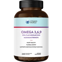 Maximum Strength Triple Omega 3-6-9, 240 Rapid Release Softgels, Vitamin World