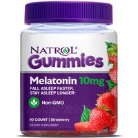 Melatonin Gummies 10 mg Chewable - Strawberry Flavor, 90 Gummies, Natrol
