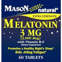 Melatonin 3 mg, 60 Tablets, Mason Natural