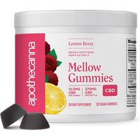 Mellow CBD Gummies - Lemon Berry, 30 Vegan Gummies, Apothecanna