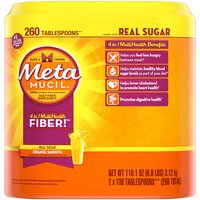 Metamucil MultiHealth Fiber Supplement, Orange Smooth with Real Sugar, 260 Servings
