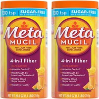 Metamucil Psyllium Fiber Powder, Sugar Free, Orange, 260 Servings