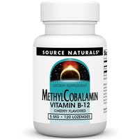 MethylCobalamin 5 mg Cherry Flavored Vitamin B-12, 120 Lozenges, Source Naturals