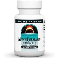 MethylCobalamin 5 mg Cherry Flavored Vitamin B-12, 60 Lozenges, Source Naturals
