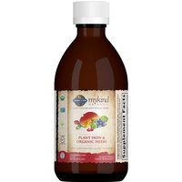 mykind Organics Plant Iron & Organic Herbs Liquid - Cranberry Lime, 8 oz (240 ml), Garden of Life