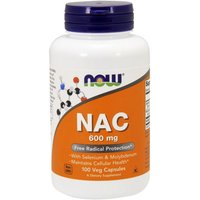 NAC 600mg N-Acetyl Cysteine, Selenium, Molybdenum 100 Caps, NOW Foods