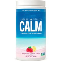 Natural Calm, Relaxing Magnesium Supplement - Raspberry Lemon Flavor, 16 oz, Natural Vitality