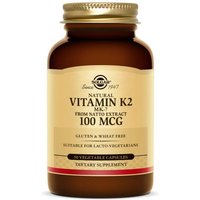 Natural Vitamin K2 (MK-7) 100 mcg, 50 Vegetable Capsules, Solgar