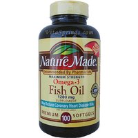 Nature Made Omega-3 Fish Oil 1200 mg 100 Softgels