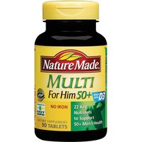 Nature Made Multi For Him 50+, No Iron Multi-Vitamins, 90 Tablets