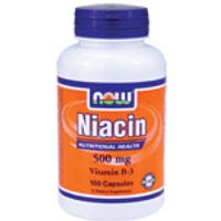 Niacin 500 mg, 100 Capsules, NOW Foods