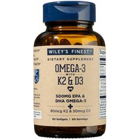 Nutriment Plus - Omega-3 with K2 & D3, 60 Softgels, Wileys Finest