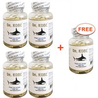 Buy 4 Get 1 FREE! Squalene 1000 mg, from Deep Sea Shark Liver Oil, 100 Softgels, Dr. Kobe