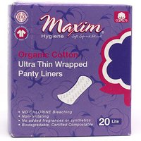 Organic Cotton Ultra Thin Wrapped Panty Liners, Lite, 20 ct, Maxim Hygiene Products